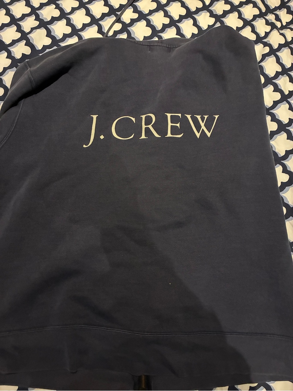 J. Crew Men’s Charcoal Full-Zip Hooded Sweater